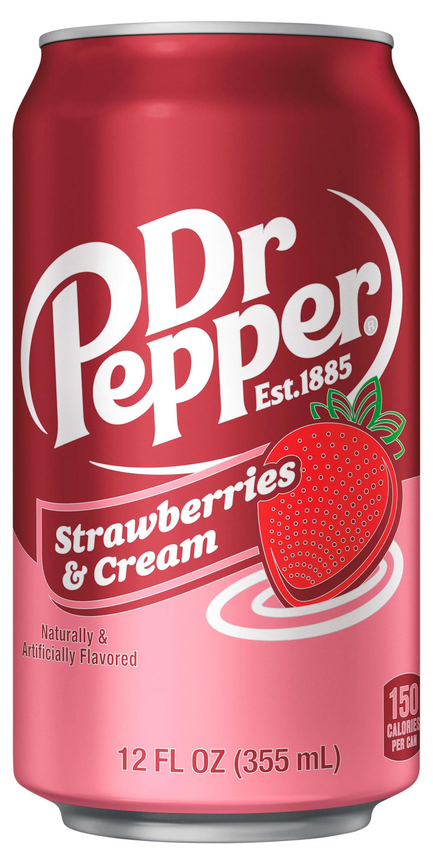 Напиток газированный Dr.Pepper Strawberries & Cream со вкусом клубничного крема США, 355 мл