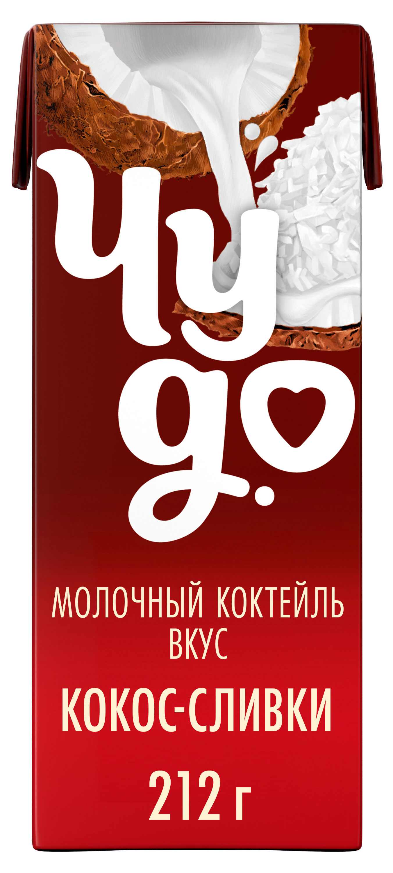 Коктейль молочный Чудо со вкусом кокоса и сливок стерилизованный 2% БЗМЖ, 200 мл