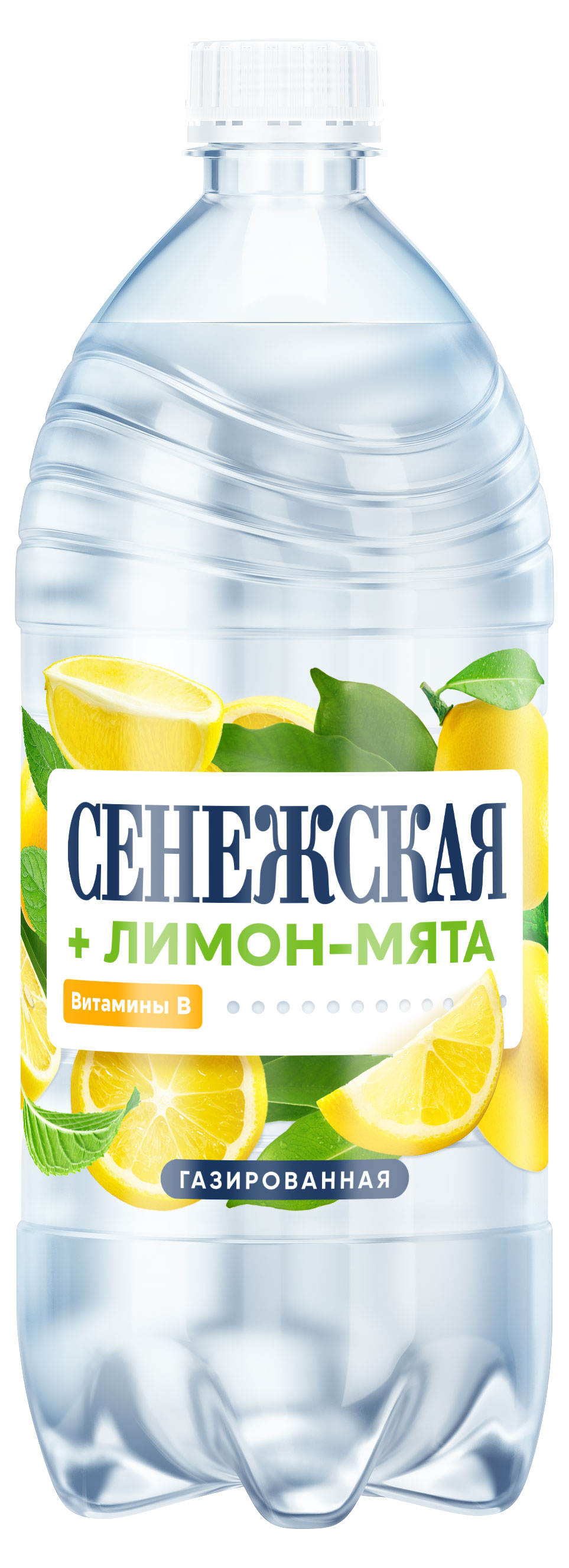 Вода питьевая Сенежская лимон-мята газированная, 1 л