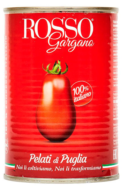 Томаты целые Rosso Gargano очищенные Италия, 400 г