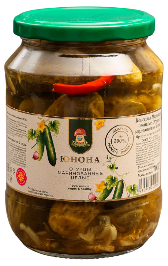 Огурцы Юнона маринованные, 700 г