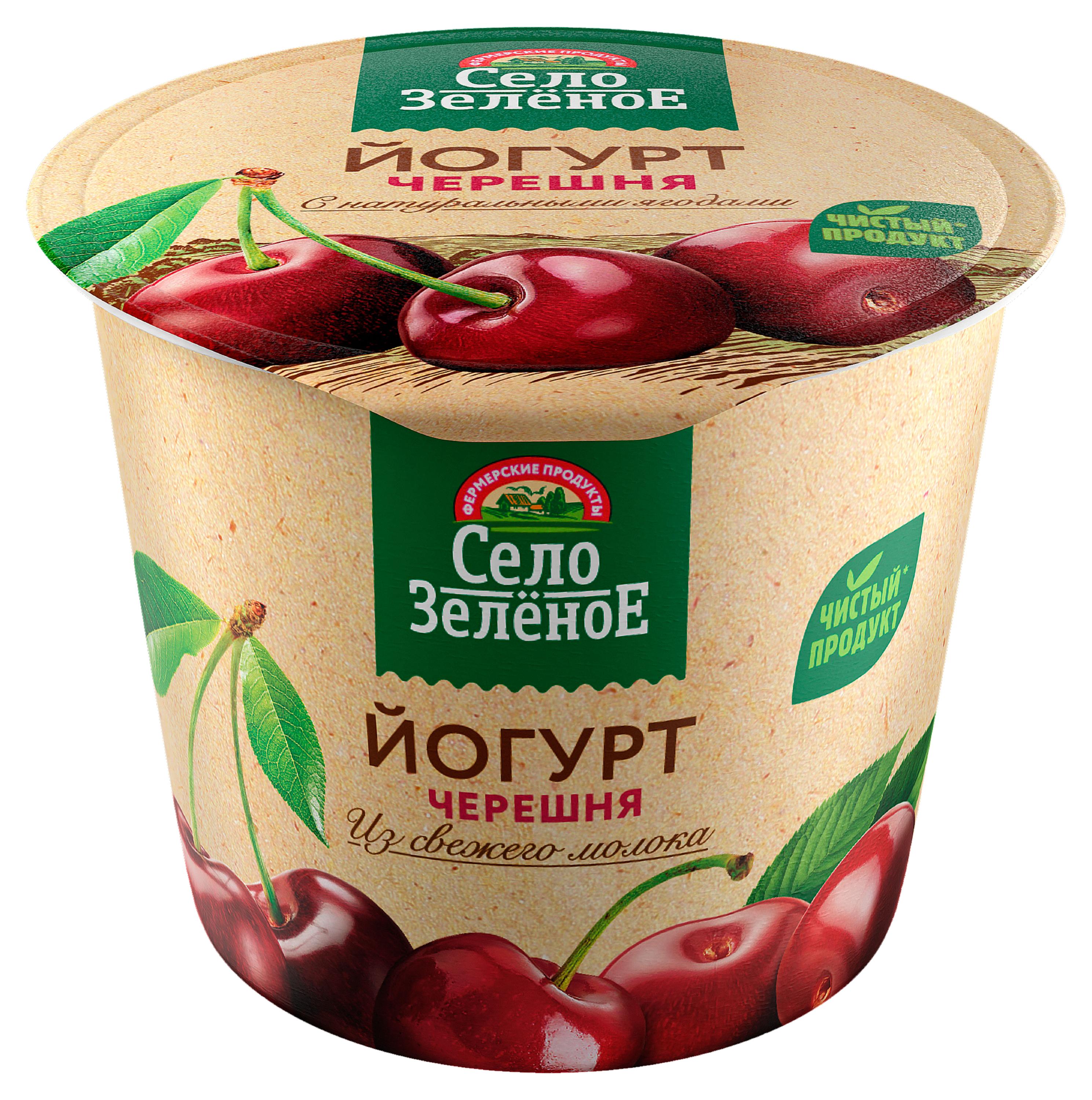 Йогурт Село Зеленое Черешня 3,5% БЗМЖ, 120 г