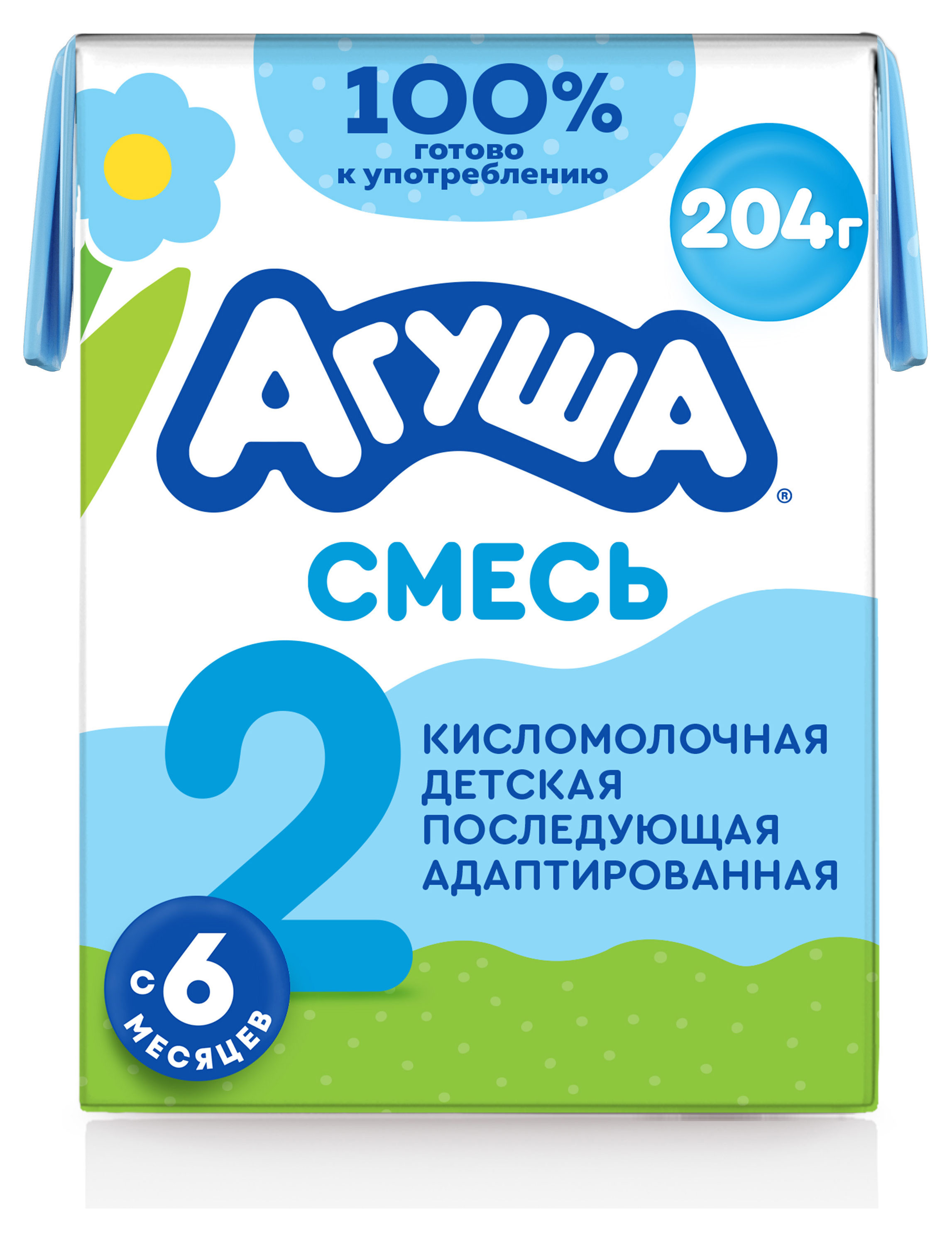 Смесь кисломолочная детская Агуша адаптированная последующая для детей с 6 мес 3,5% охлажденная, 204 г
