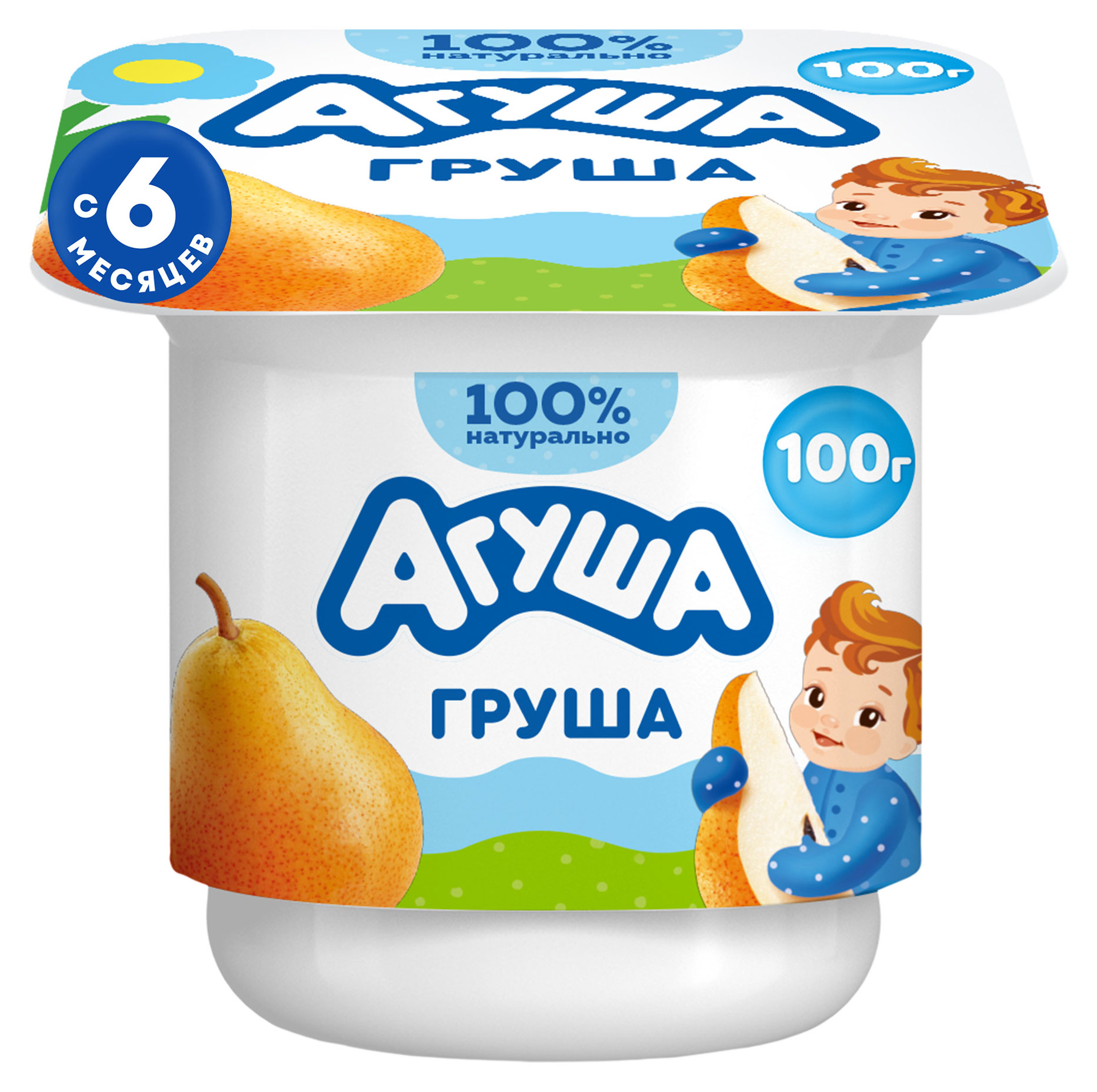 Творог детский Агуша фруктовый груша с 6 мес 3,9% БЗМЖ, 100 г