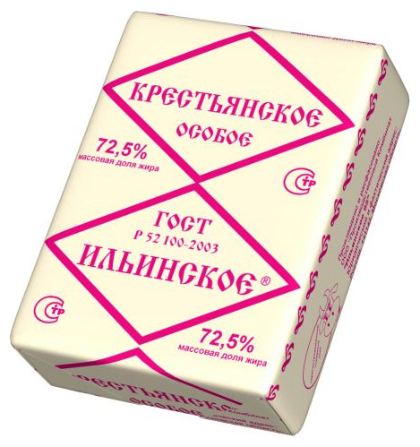 Спред растительно-сливочный Ильинское Крестьянское особое брикет 72,5% ГОСТ ЗМЖ, 185 г