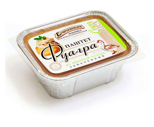 Паштет мясной Фуа-гра запеченный Егорьевская КГФ из птичьей печени охлажденный, 180 г