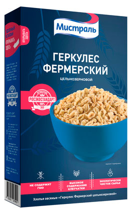 Геркулес Мистраль фермерский цельнозерновой, 400 г