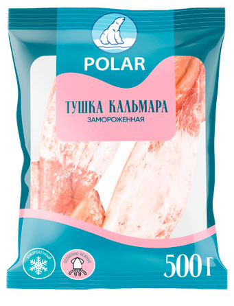 Кальмар замороженный POLAR тушка неочищенный, 500 г