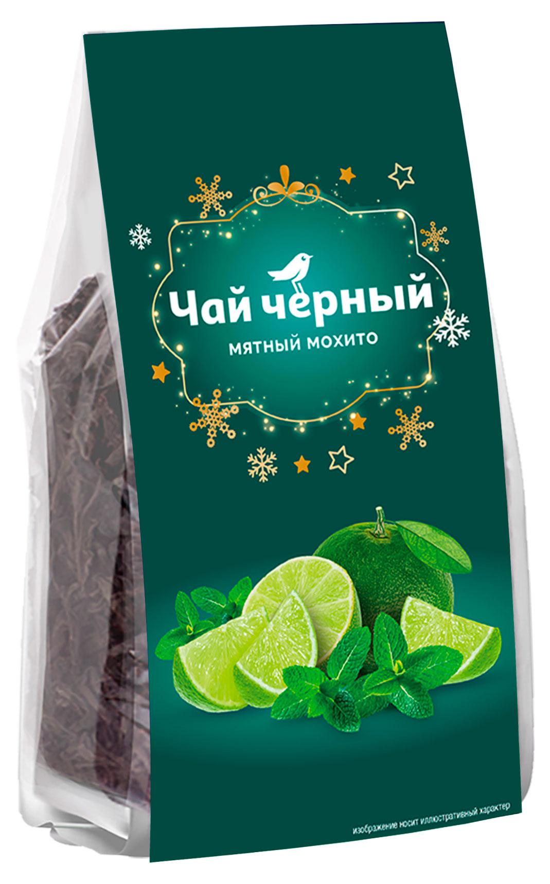 Чай черный АШАН Красная птица Мятный мохито, 100 г