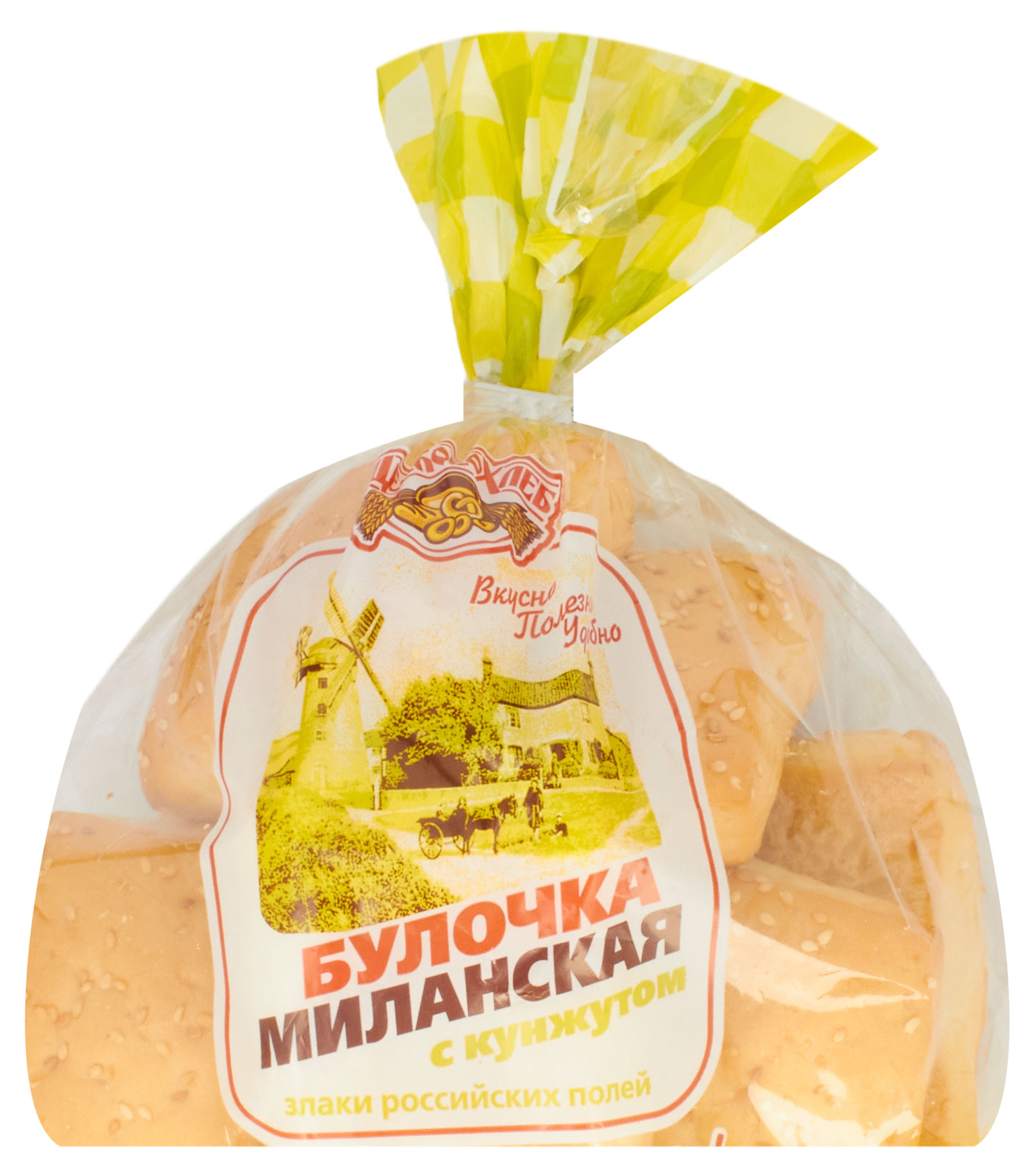 Булочки пшеничные белые Щелковохлеб Миланская с кунжутом 7 шт, 210 г