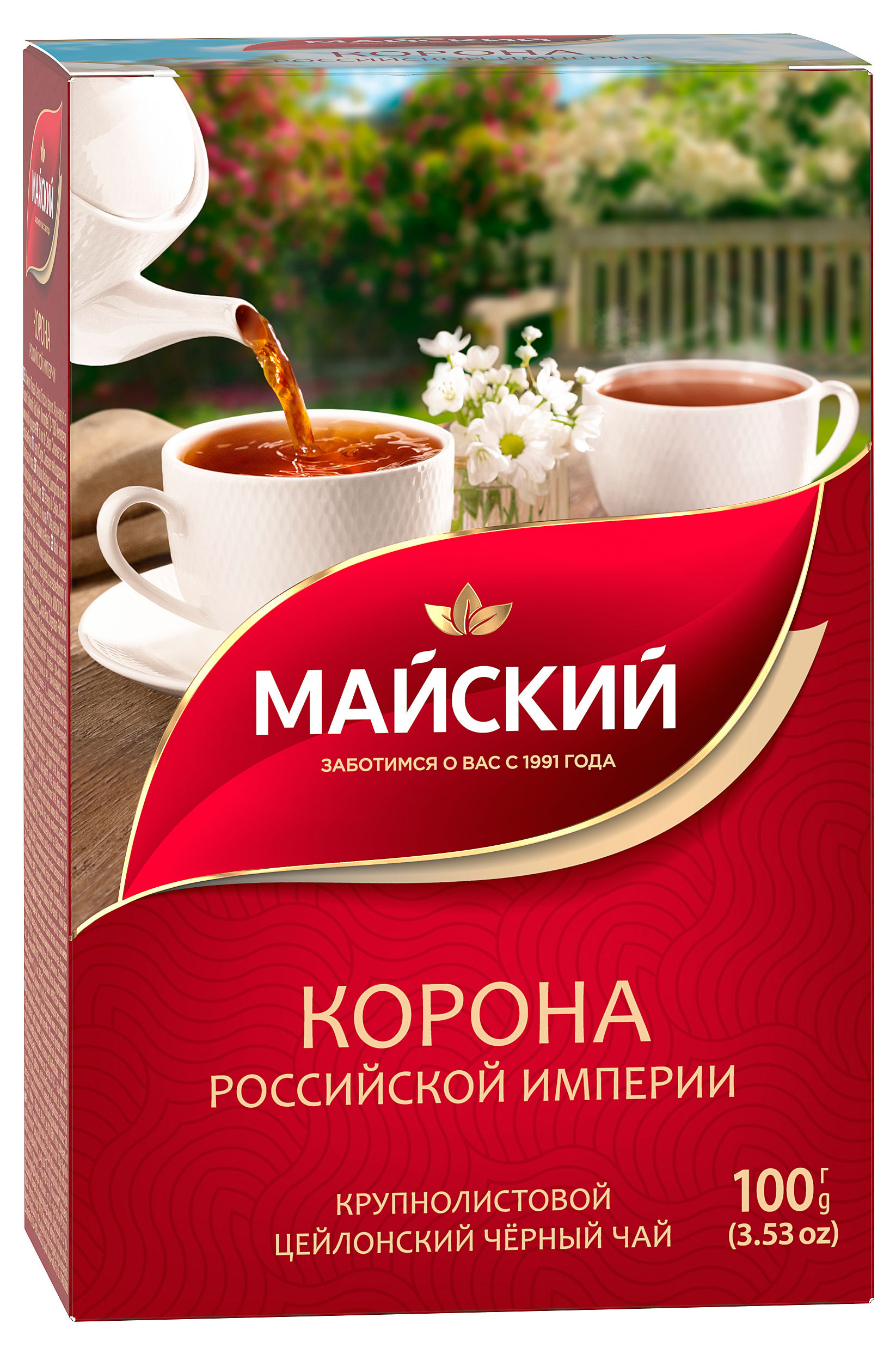 Чай черный Майский Корона Российской империи листовой, 100 г