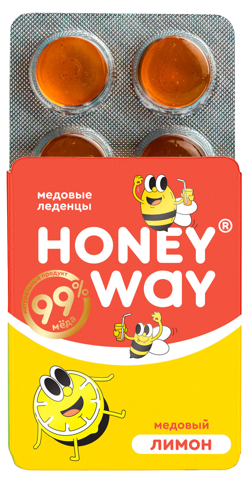 Леденцы медовые Honey Way лимонные, 18 г