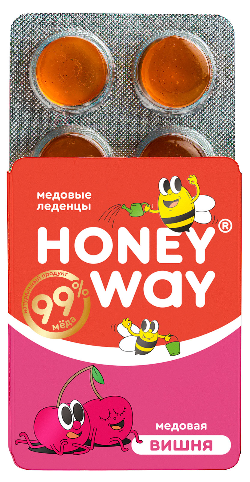 Леденцы медовые Honey Way вишневые, 18 г