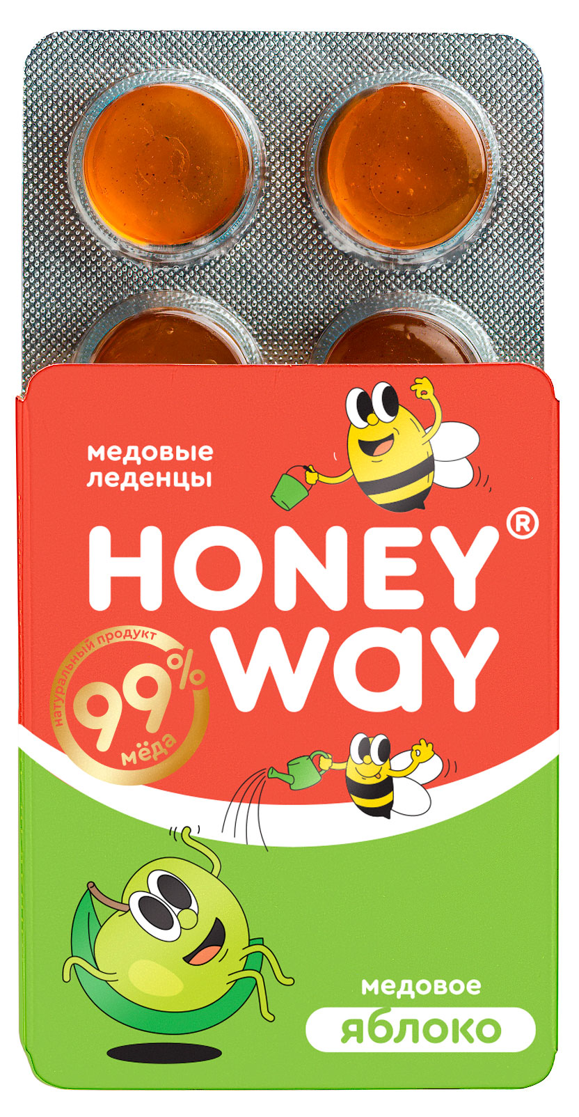 Леденцы медовые Honey Way яблочные, 18 г
