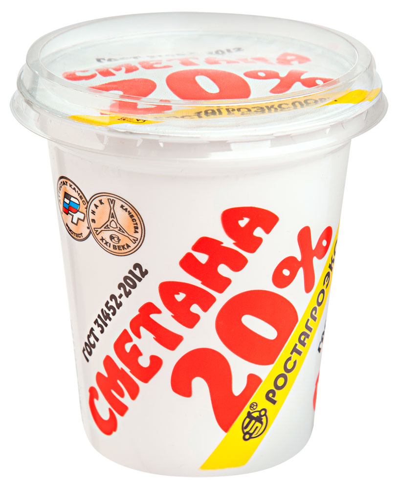 Сметана Ростагроэкспорт 20% БЗМЖ, 320 г