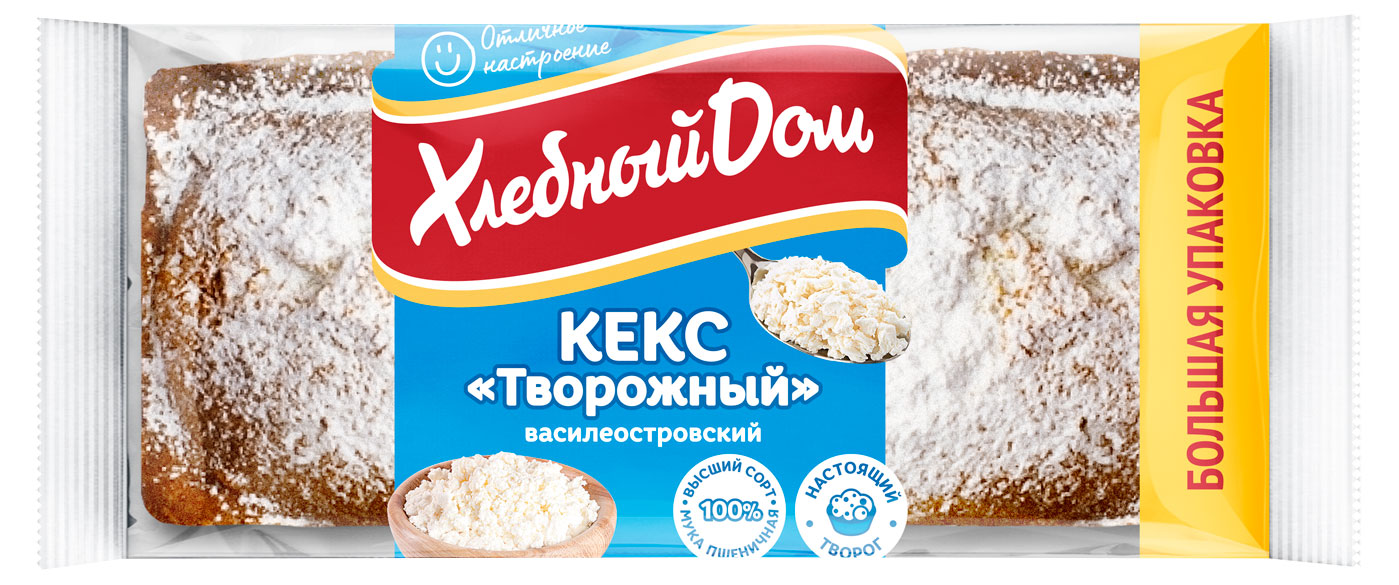 Кекс пшеничный Хлебный Дом Творожный василеостровский, 400 г