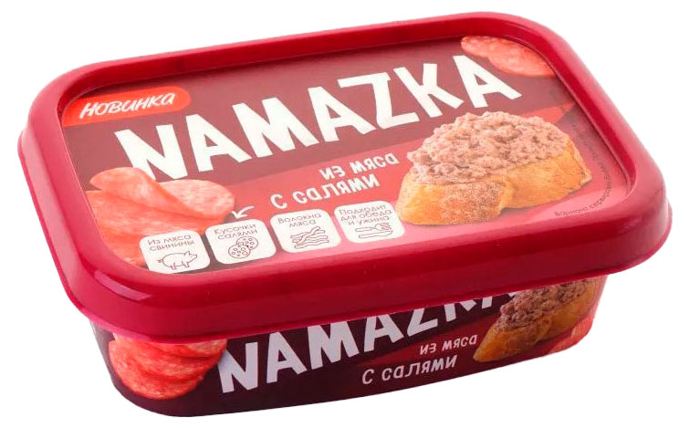 Намазка мясная Брестский мясокомбинат Namazka из мяса свинины с салями Беларусь охлажденная, 150 г
