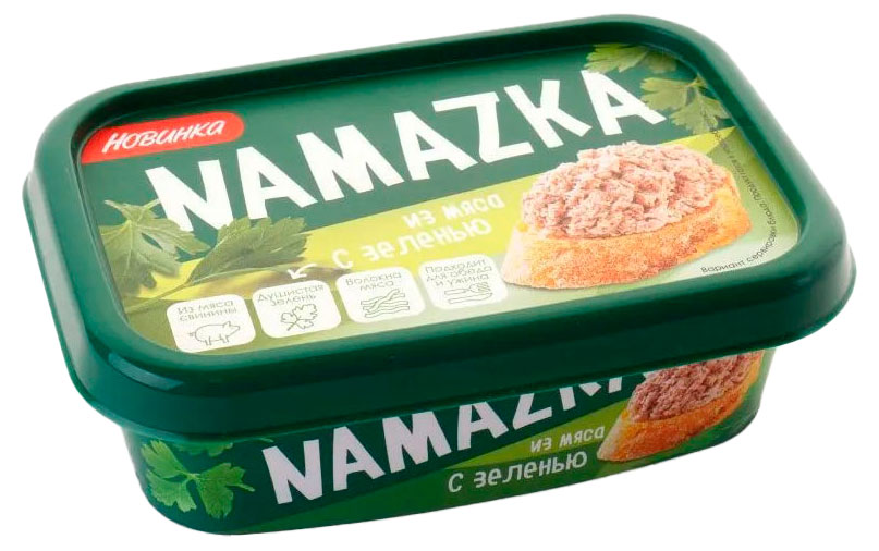 Намазка мясная Брестский мясокомбинат Namazka из мяса свинины с зеленью Беларусь охлажденная, 150 г