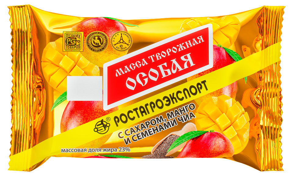 Масса творожная РостАгроЭкспорт с манго и чиа 23% БЗМЖ, 180 г