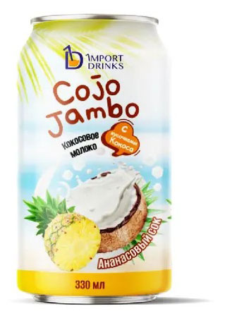 Напиток газированный Cojo Jambo с ананасовым соком и кокосовым молоком Вьетнам, 0,33 л