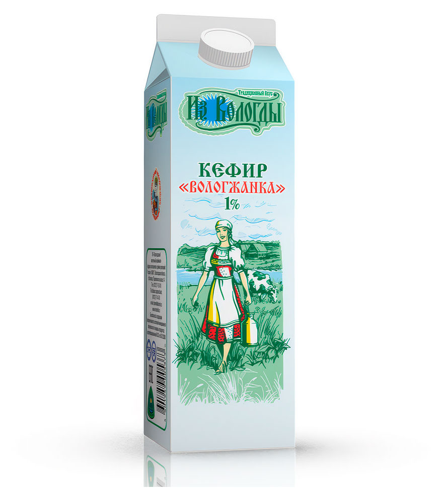 Кефир Вологжанка 1%, 1 кг