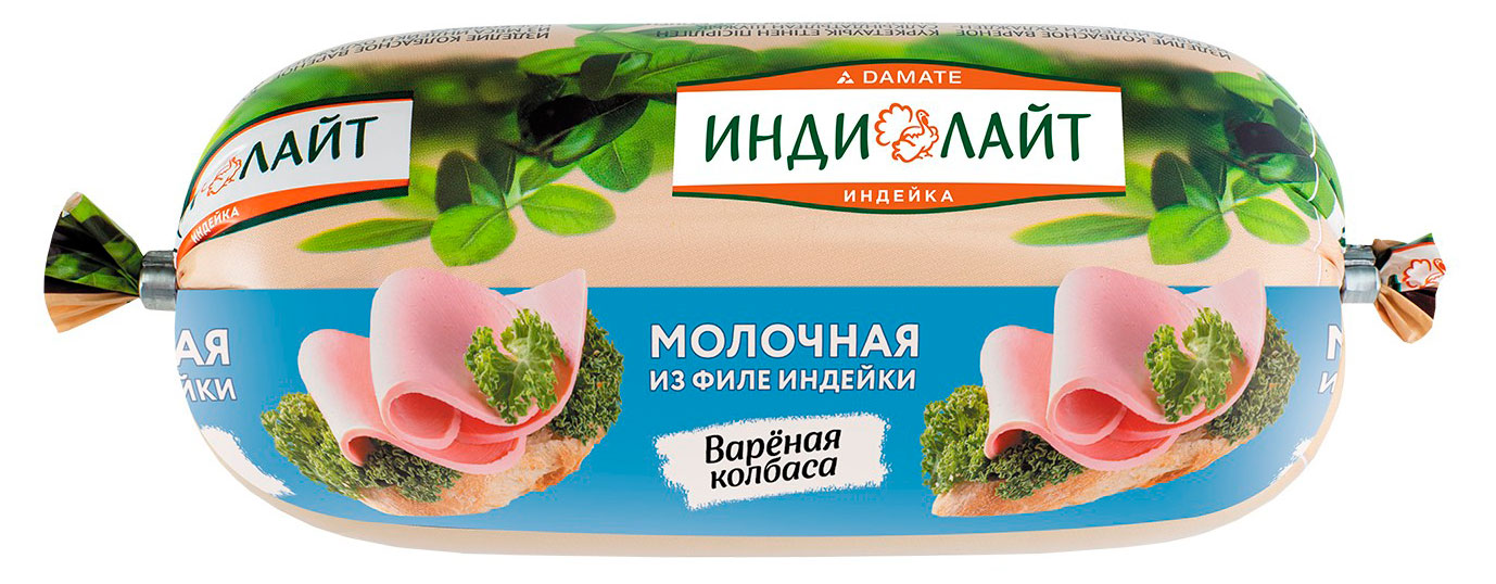 Колбаса вареная ИндиЛайт Молочная из филе индейки, 400 г