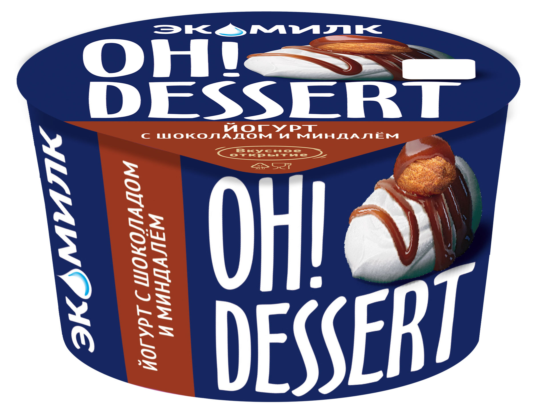 Йогурт Экомилк Oh! Dessert Шоколад и миндаль 4,2% БЗМЖ, 130 г