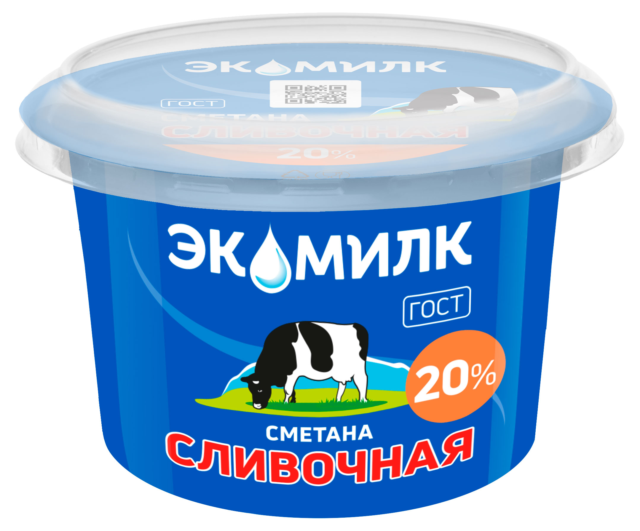 Сметана Экомилк Классическая 20% ГОСТ БЗМЖ, 180 г