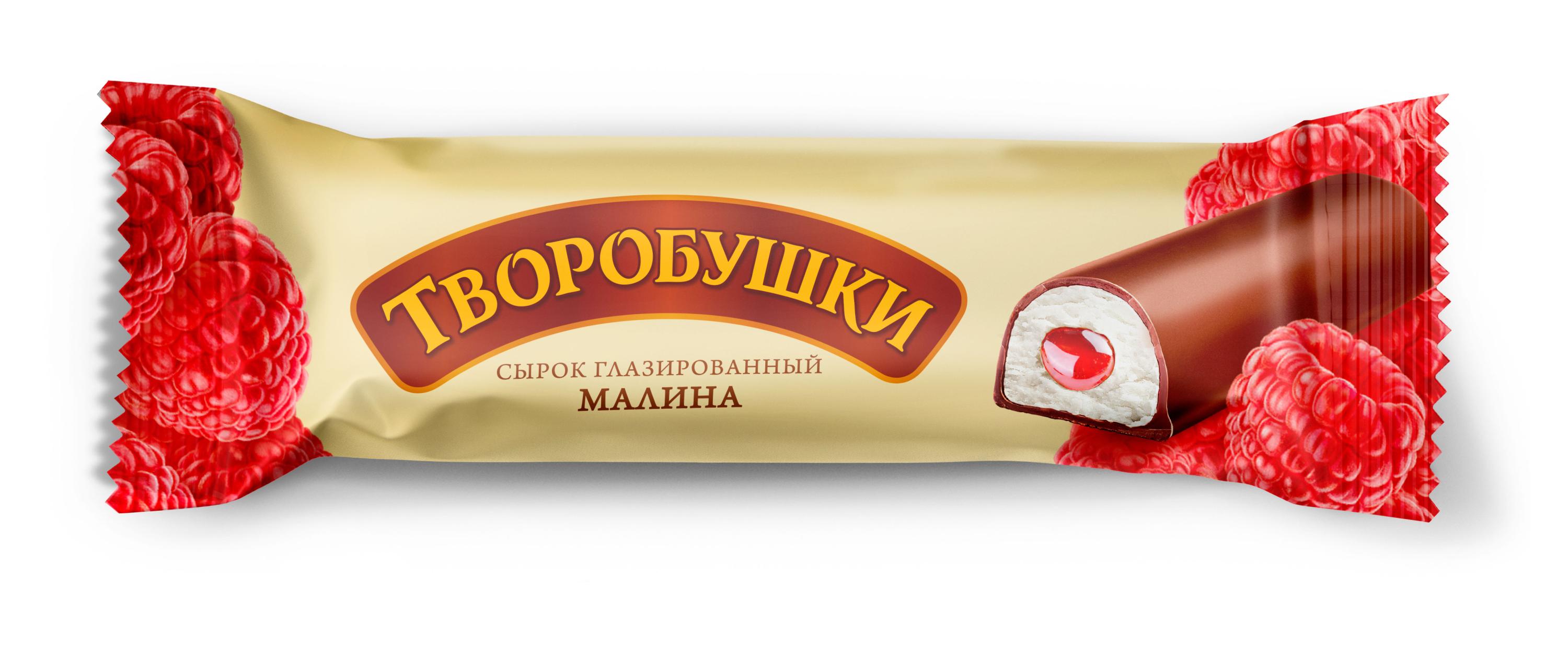 Сырок глазированный творожный Творобушки с малиной батончик 20% БЗМЖ Беларусь, 40 г