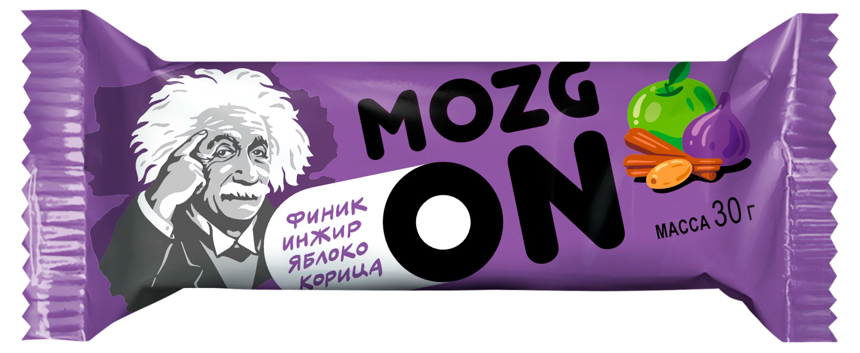Батончик фруктово-ореховый Mozgon Финик-инжир-яблоко-корица Беларусь, 30 г