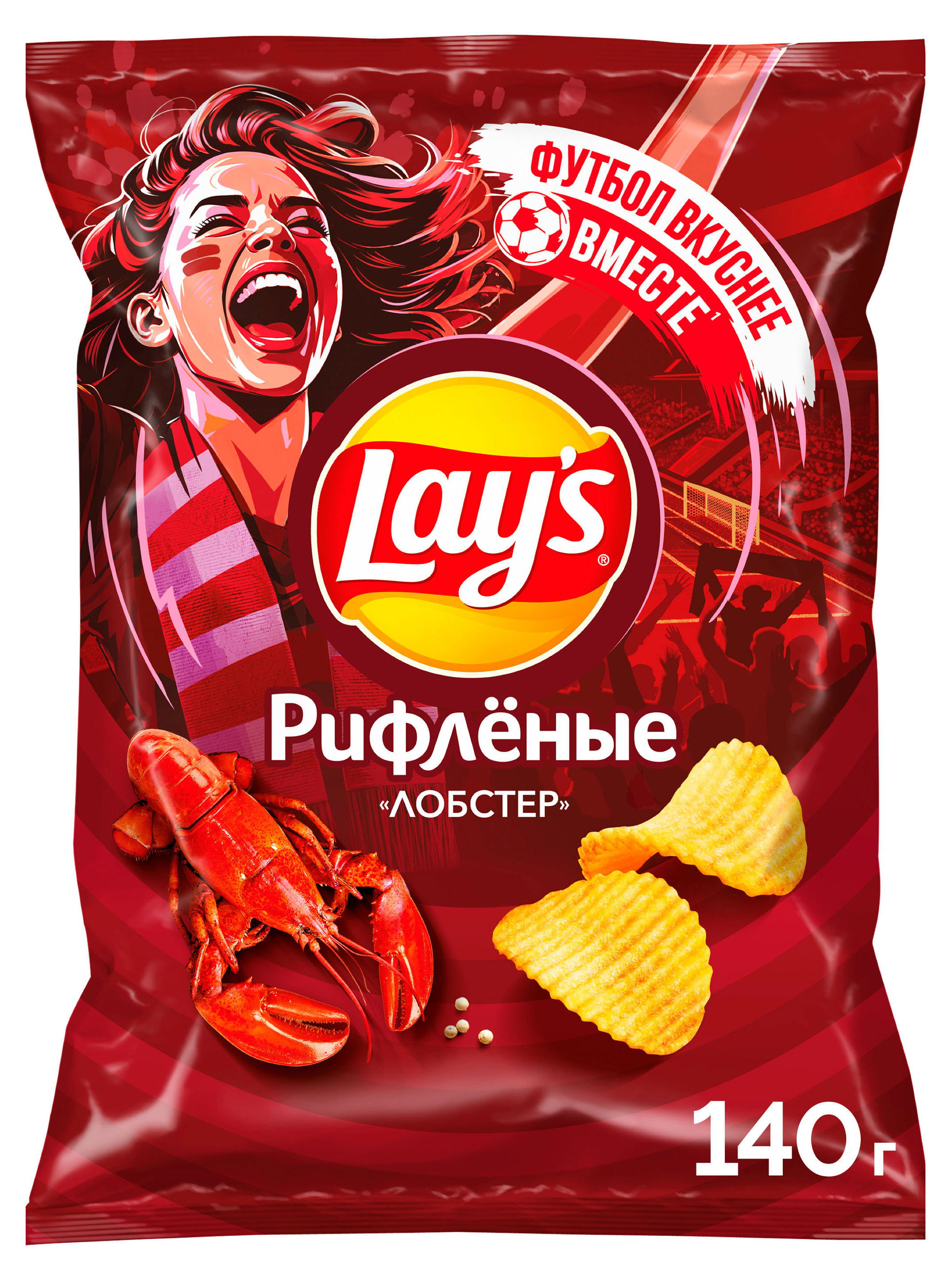 Чипсы картофельные Lay's рифленые со вкусом лобстера, 140 г