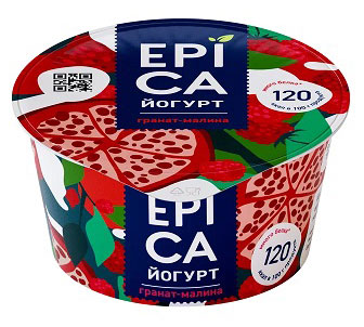 Йогурт густой ложковый EPICA с гранатом и малиной 4.8%, 130 г