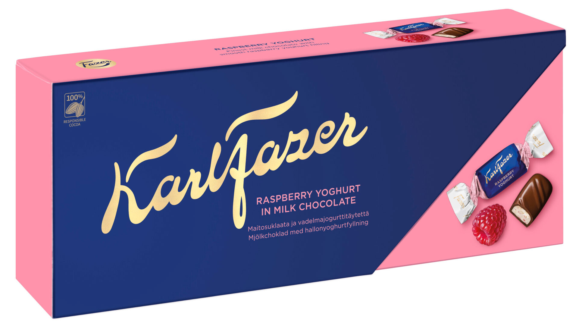 Конфеты Karl Fazer Raspberry Yogurt с начинкой из малинового йогурта, 250 г