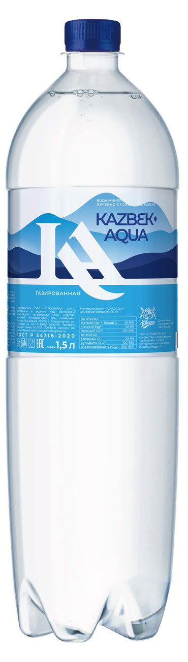 Вода минеральная Казбек-Аква с газом, 1,5 л