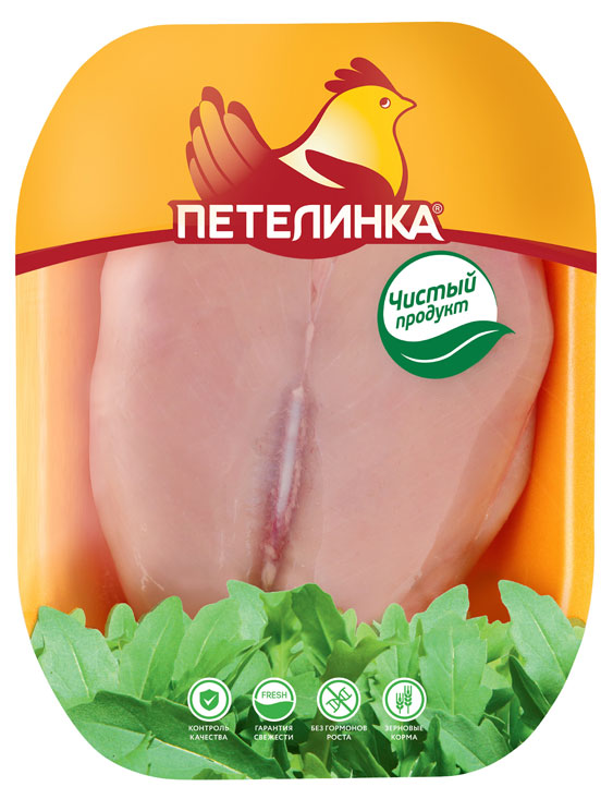 Грудка цыпленка-бройлера Петелинка без кожи охлажденная, ~ 1,2 кг