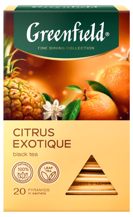Чай черный Greenfield Citrus Exotique в пирамидках, 1,8 г х 20 шт