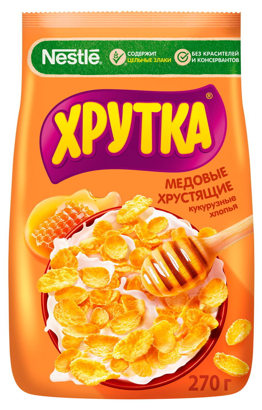 Готовый завтрак ХРУТКА хлопья кукурузные медовый, 270 г