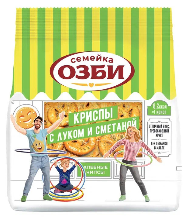 Криспы Семейка ОЗБИ с луком и сметаной, 100 г