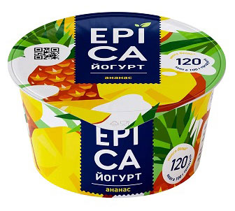 Йогурт густой ложковый EPICA с ананасом 4.8%, 130 г