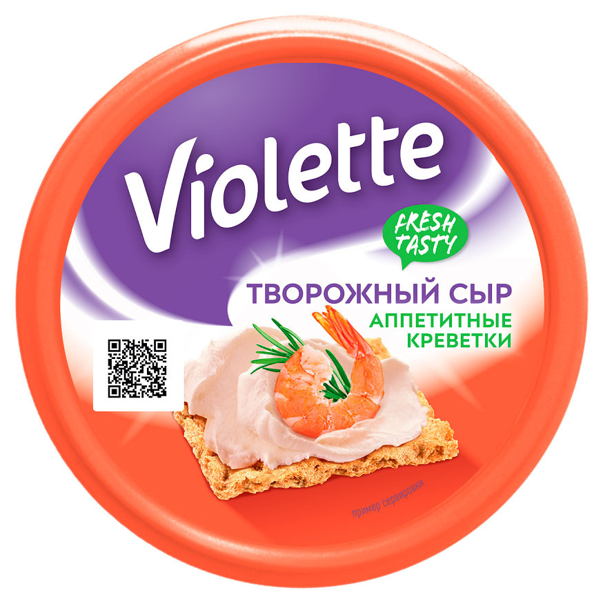 Сыр творожный Виолетта с креветками БЗМЖ, 140 г