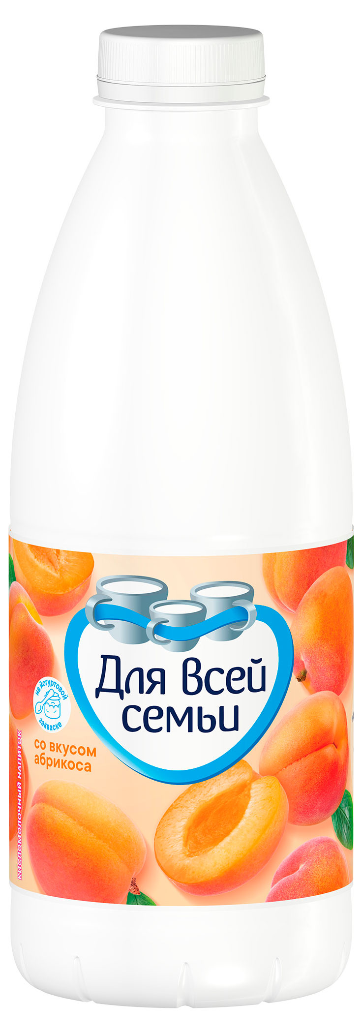 Кисломолочный напиток Для всей семьи со вкусом абрикоса 1%, 930 г
