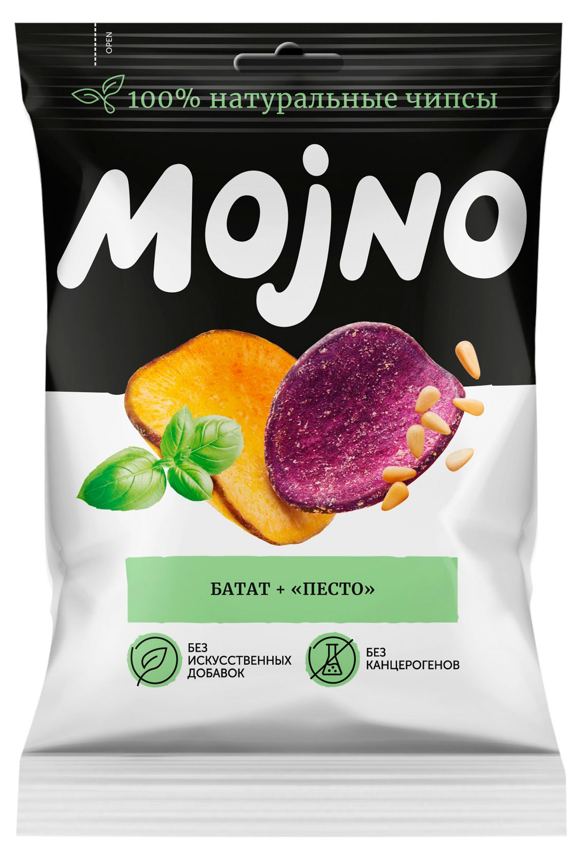 Чипсы натуральные Mojno из батата песто, 75 г
