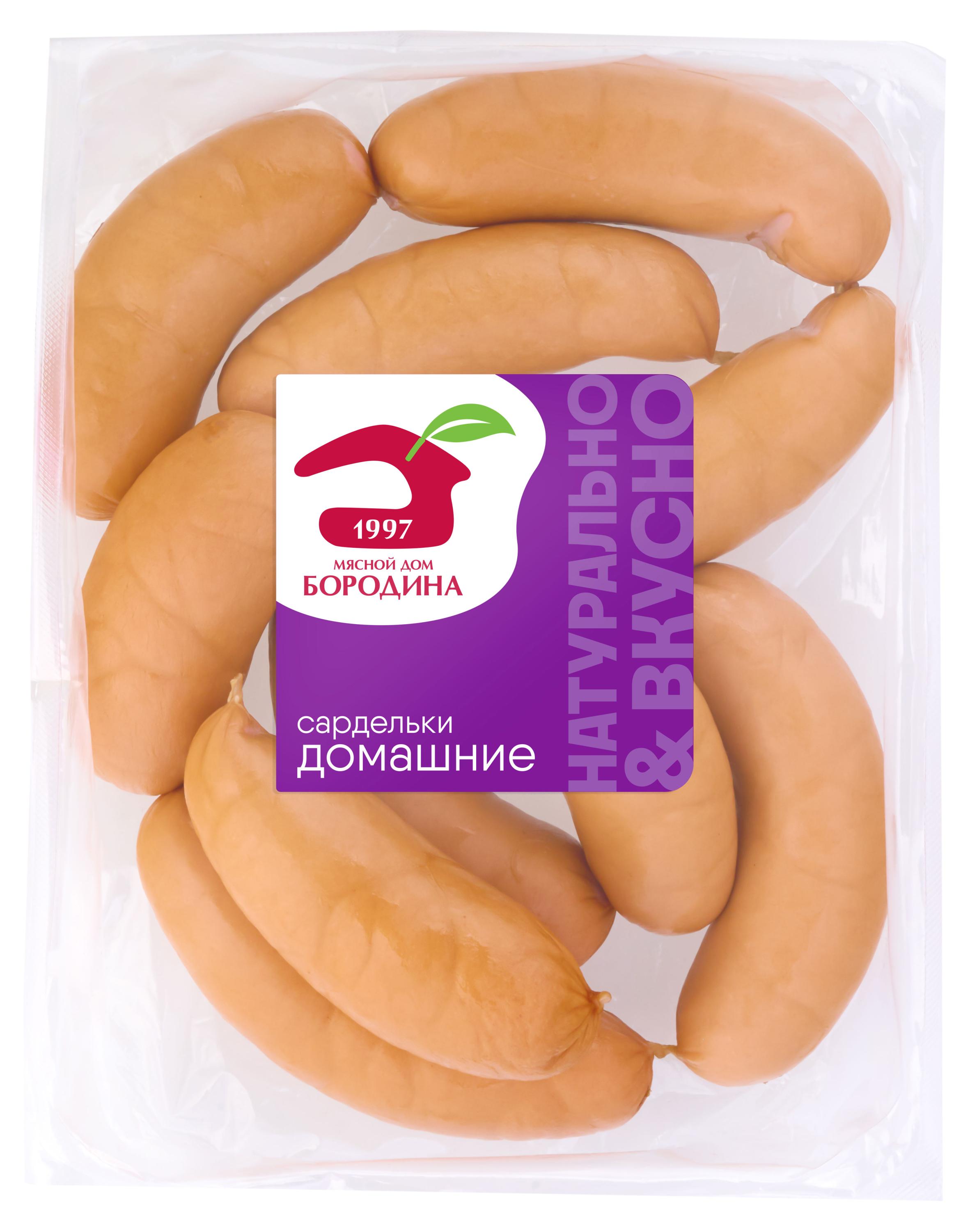 Сардельки Мясной дом Бородина Домашние, ~ 1 кг