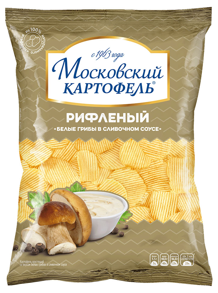 Чипсы Московский Картофель белые грибы, 120 г
