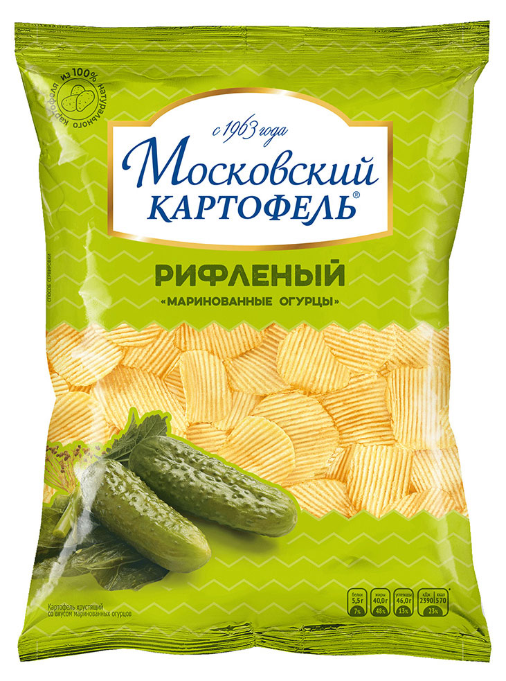 Чипсы Московский Картофель маринованные огурцы, 120 г