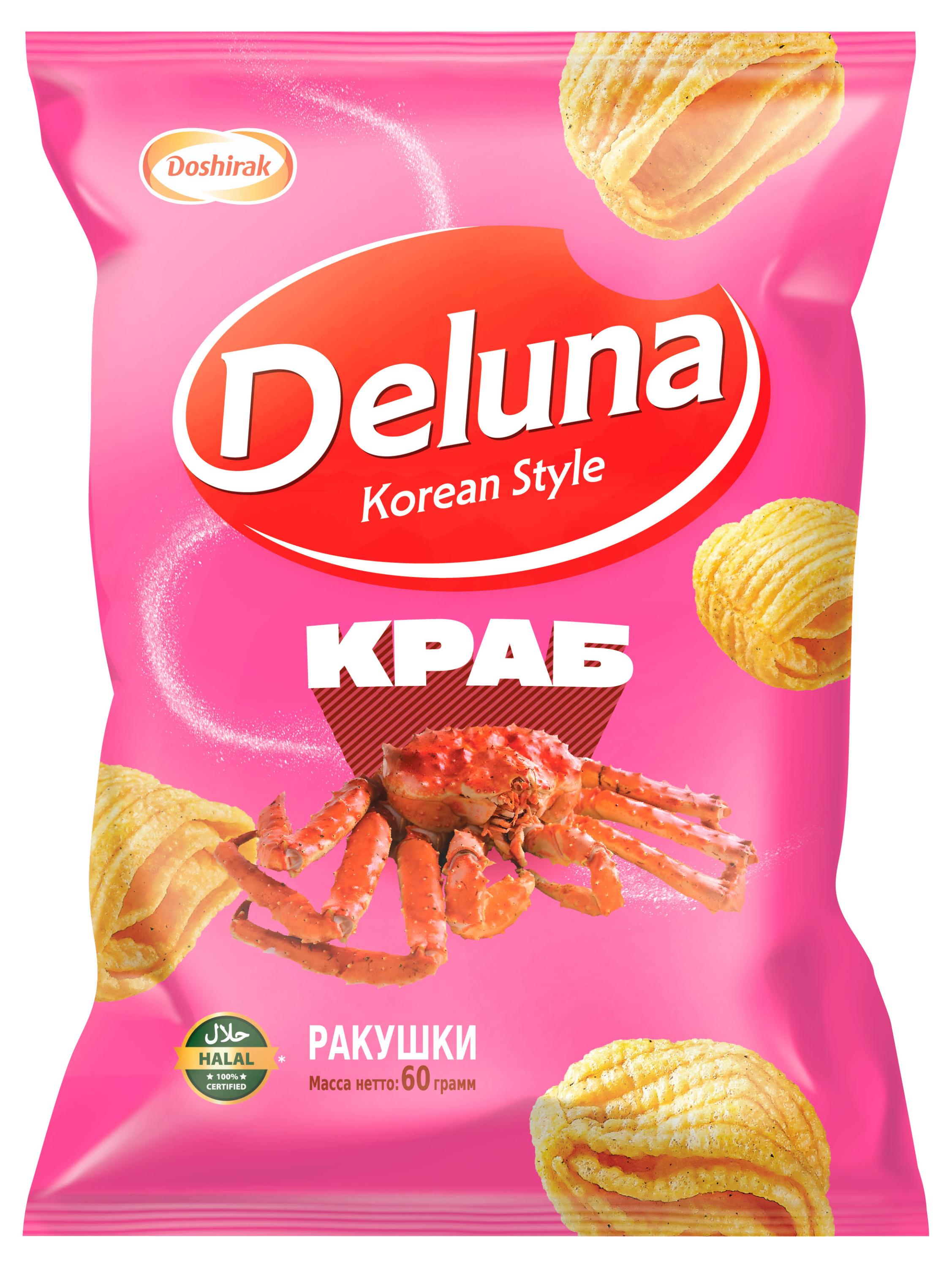 Снеки кукурузные Deluna Краб, 60 г