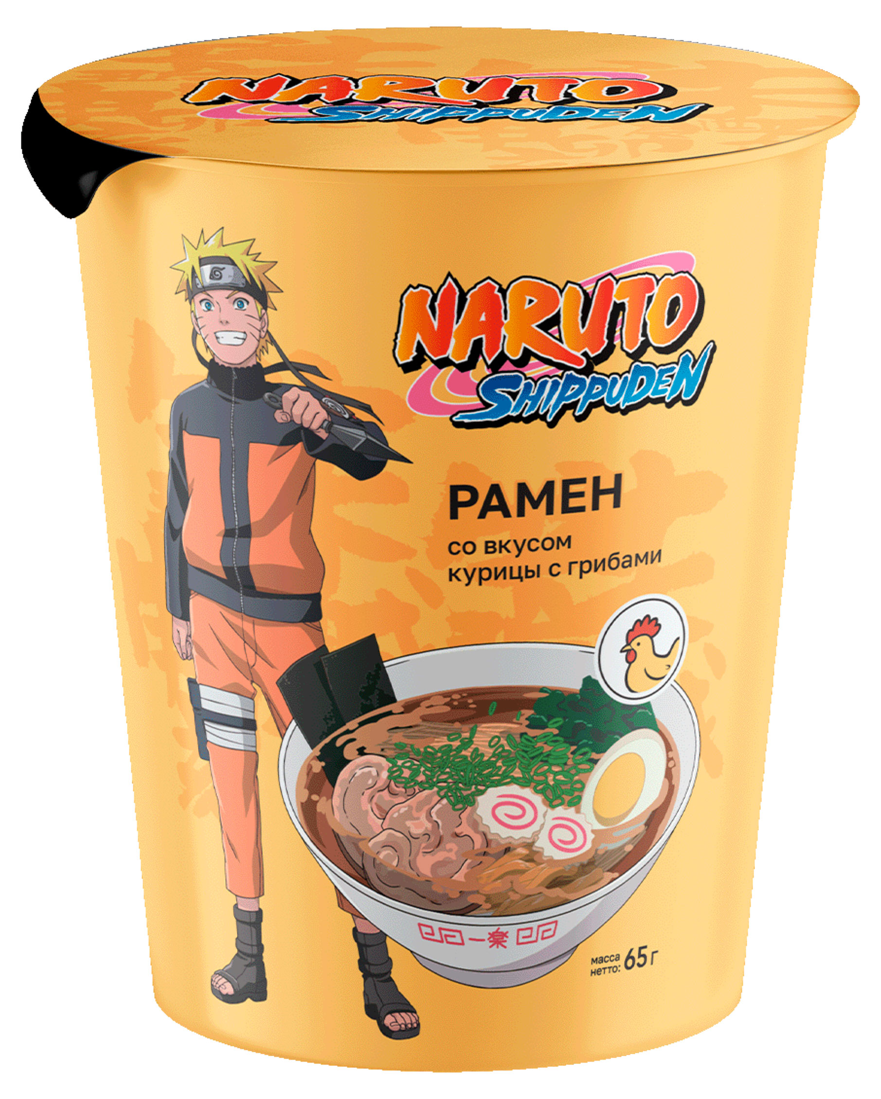 Лапша быстрого приготовления Naruto со вкусом курицы с грибами Китай, 65 г