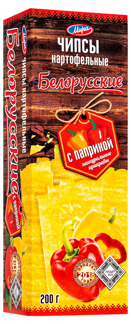 Чипсы картофельные Мира Белорусские с паприкой, 200 г