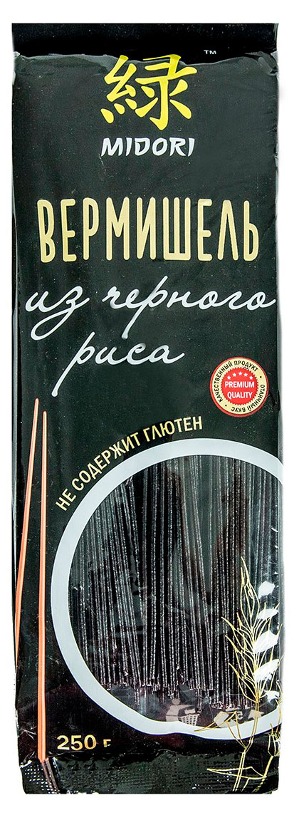 Макаронные изделия MIDORI Вермишель из черного риса без глютена Китай, 250 г