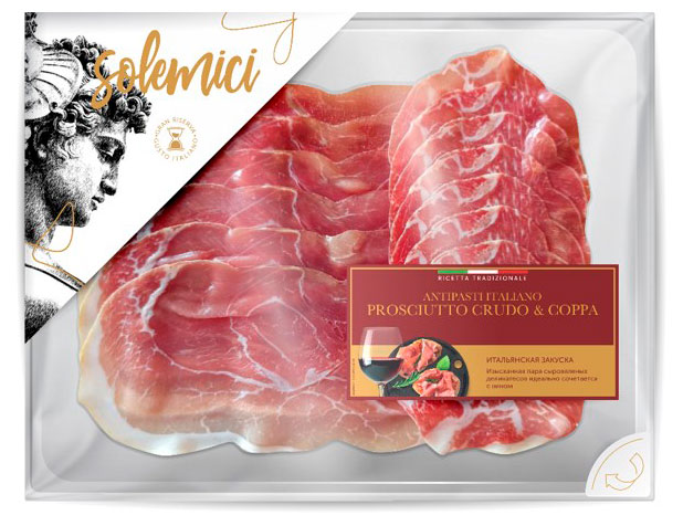 Набор сыровяленых продуктов Solemici Вяленое мясо Прошутто Крудо и Коппа нарезка, 100 г